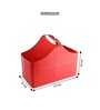 (1Pc) Red Faux Leather Multipurpose Storage & Organizer Basket for Home Office & Gifting