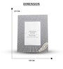 (1Pc) Silver Glass Silver Feather Photo Frame