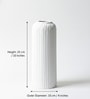 (1Pc) White  Ceramic  Ribbed Design Matt Finished 10 Inch  Table Vase