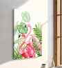 (1Pc) White Canvas Beautiful Flamingo Wall Art