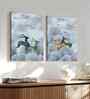 (1Pc) White Canvas Stretched Animal Wall Art