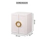 (1Pc) White Faux Leather Swing Doors & 5 Drawers with Lock Jewellery Organizer