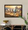(1Pc) White Fibre Running Horses Wall Art