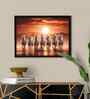 (1Pc) White Fibre Running Horses Wall Art