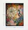 (1Pc) Yellow Canvas Painting Clock Wall Art with Clock