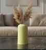 (1Pc) Yellow Ceramic  Ribbed Design Matt Finished 6 Inch  Table Vase