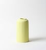 (1Pc) Yellow Ceramic  Ribbed Design Matt Finished 6 Inch  Table Vase