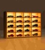 (20 Car Display) Brown Wooden Light Up Diecast Cast Organizer