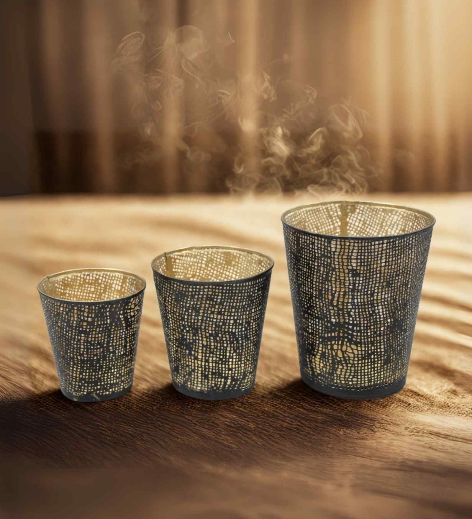 (3Pcs) Gold And Black Candel Holder for Home Decor