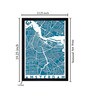 "Amsterdam  Map" Texture Paper Framed Art Print 
