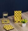 Artisanal Craftsmanship Yellow MDF (Set of 6) Coasters