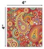 Artisanal Craftsmanship Orange Multicolour MDF Paisley (Set of 6) Coasters