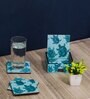 Artisanal Craftsmanship Blue MDF Turtle (Set of 6) Coasters