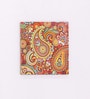 Artisanal Craftsmanship Orange Multicolour MDF Paisley (Set of 6) Coasters