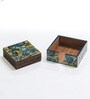 Artisanal Craftsmanship Blue MDF (Set of 6) Coasters