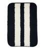 Black Geometric Polyester 16x24 Inches AntiSkid Bath Mats