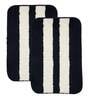 Black Geometric Polyester 16x24 Inches AntiSkid Bath Mats