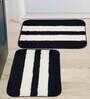 Black Geometric Polyester 16x24 Inches AntiSkid Bath Mats