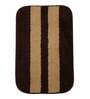 Brown Geometric Polyester 16x24 Inches AntiSkid Bath Mats