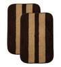 Brown Geometric Polyester 16x24 Inches AntiSkid Bath Mats