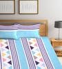 Multicolor 300 TC Poly Cotton 2 Double Bedsheets with 4 Pillow Covers