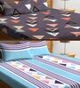 Multicolor 300 TC Poly Cotton 2 Double Bedsheets with 4 Pillow Covers