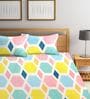 Multicolor 300 TC Poly Cotton 2 Double Bedsheets with 4 Pillow Covers