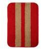 Red Geometric Polyester 16x24 Inches AntiSkid Bath Mats