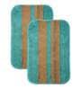 Turquoise Blue Geometric Polyester 16x24 Inches AntiSkid Bath Mats