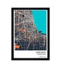 "Chicago Map" Texture Paper Framed Art Print 