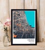 "Chicago Map" Texture Paper Framed Art Print 
