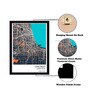 "Chicago Map" Texture Paper Framed Art Print 