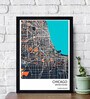 "Chicago Map" Texture Paper Framed Art Print 