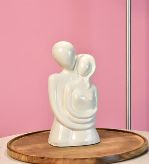 Cream Ceramic Forever in Love Showpiece
