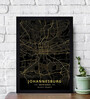 Johannesburg Map Texture Paper Framed Art Print