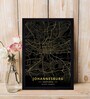 Johannesburg Map Texture Paper Framed Art Print