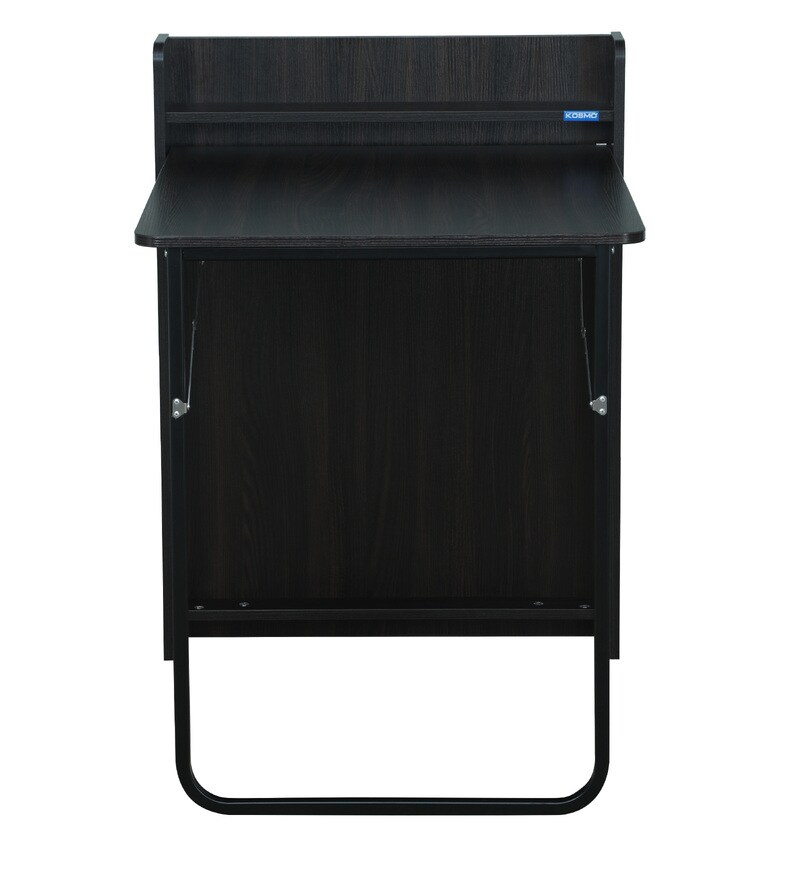 Buy Kosmo Wall Mounted Foldable Study Table in Fumed Oak Finish by