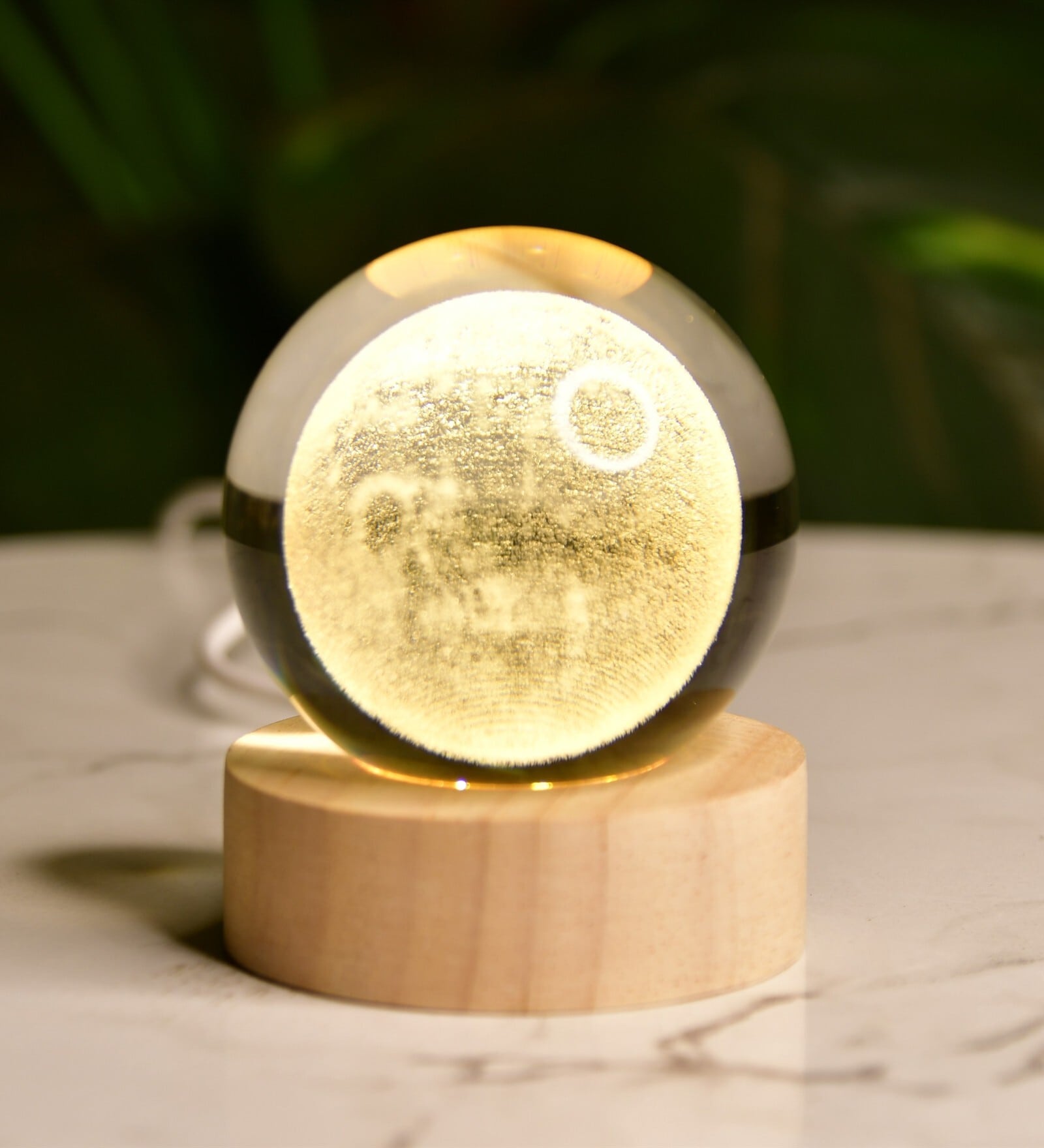 Luna Sphere Enchanting Crystal Ball Lamp with Moon Glow