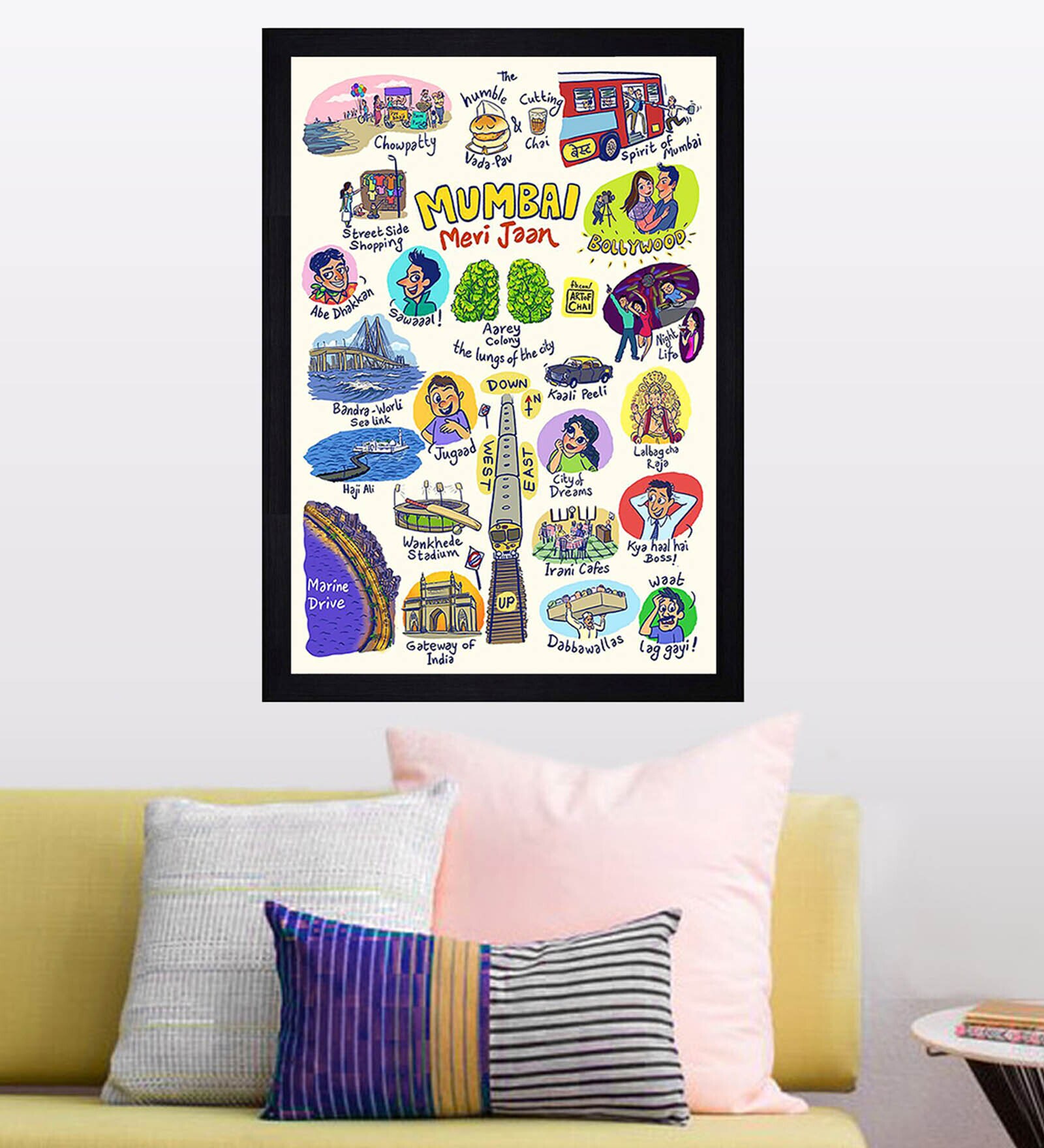 "Mumbai Meri Jaan'' Texture Paper Framed Art Print 