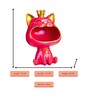 Pink Resin Lucky Cat Big Mouth Statue Cum Table Organiser