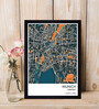 "Munich Map" Texture Paper Framed Art Print 