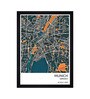 "Munich Map" Texture Paper Framed Art Print 