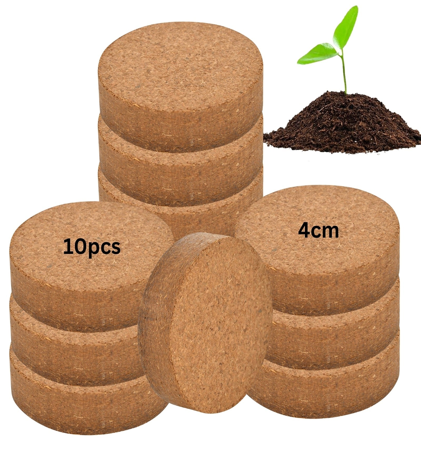 Pack Of 10 Brown Coconut Husk Cocopeat