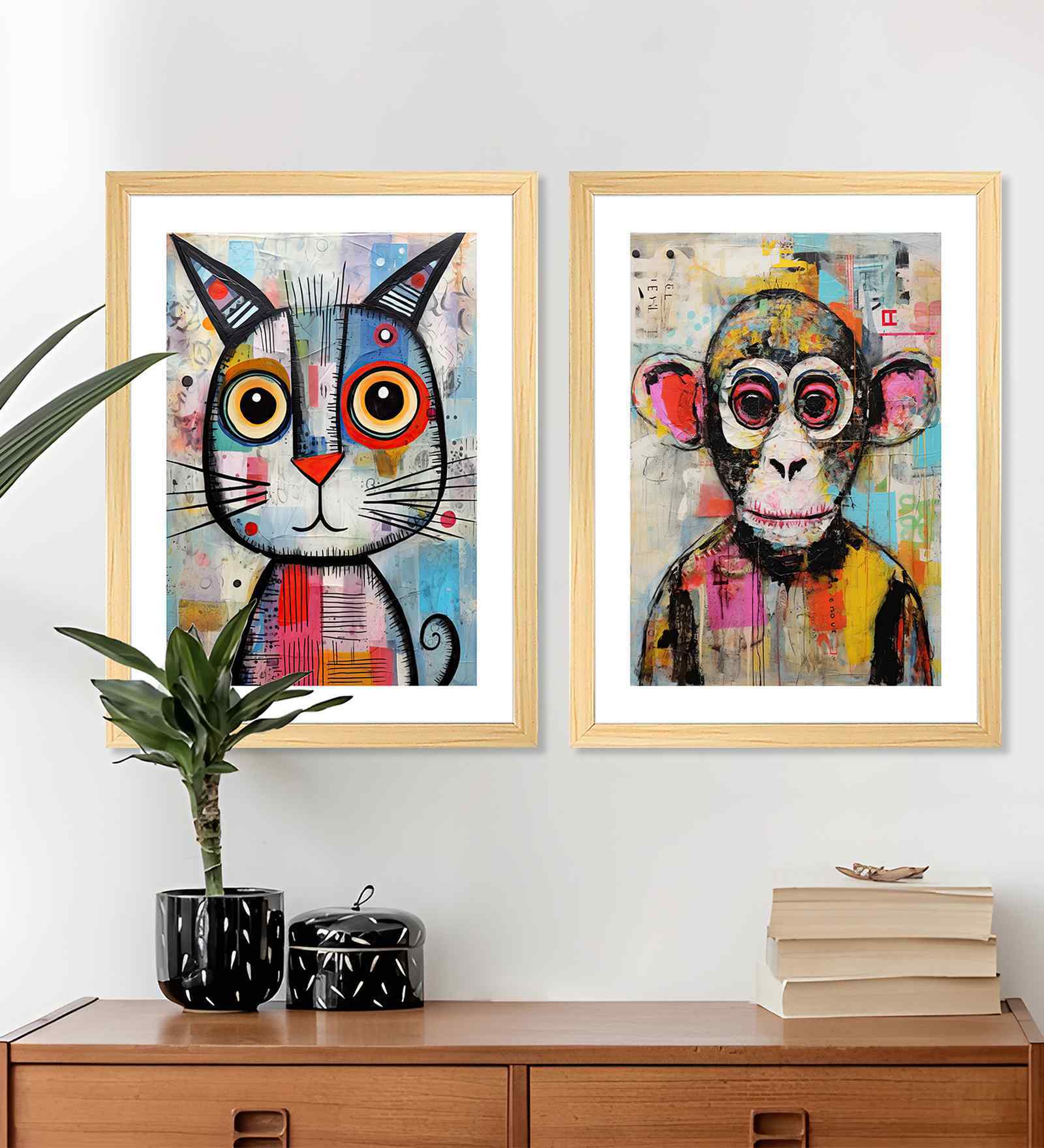 (Pack Of 2) Blue Fibre Animal Wall Wall Art Panels