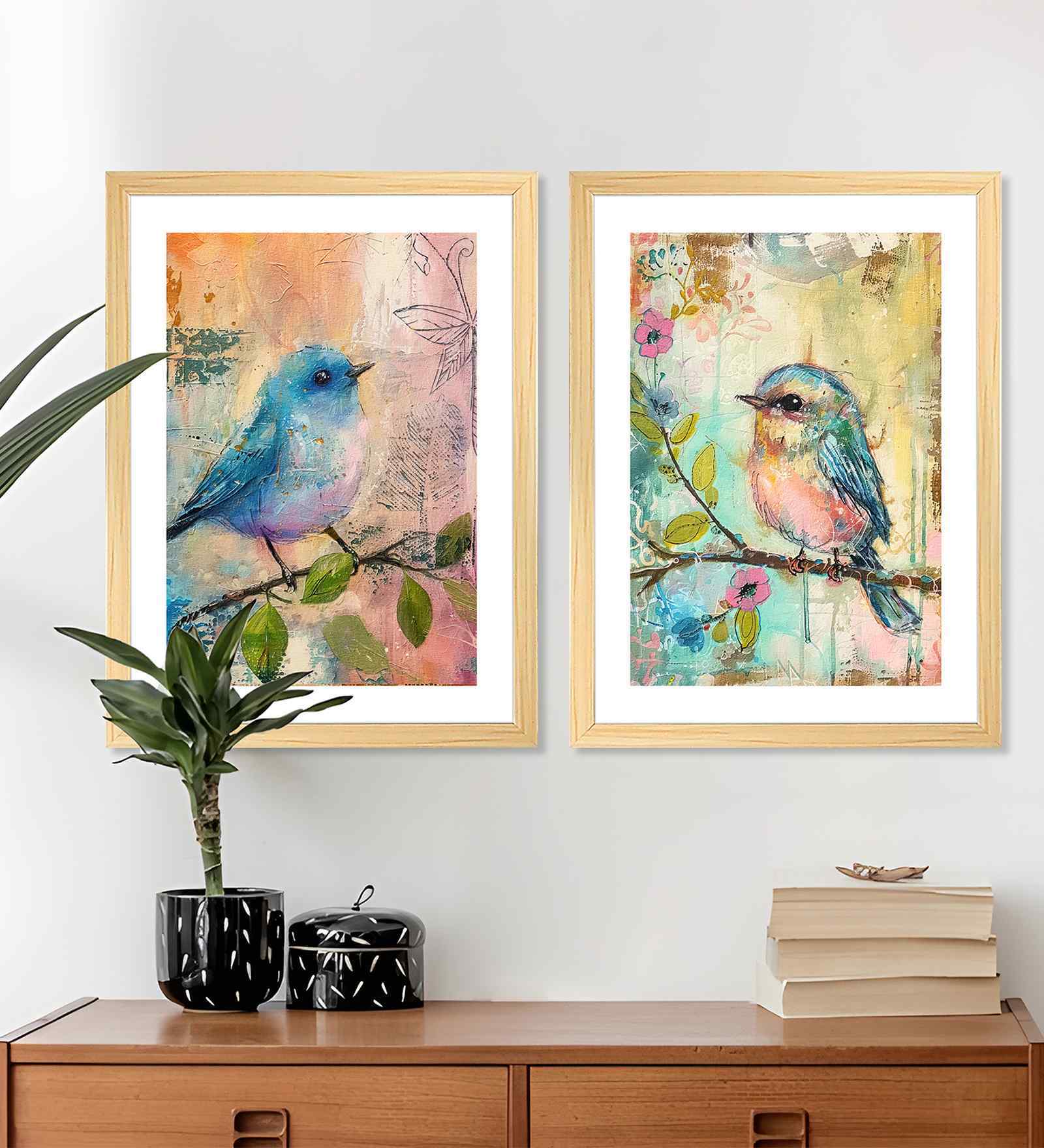 (Pack Of 2) Pink Fibre Soft Pastel Wall Art Panels