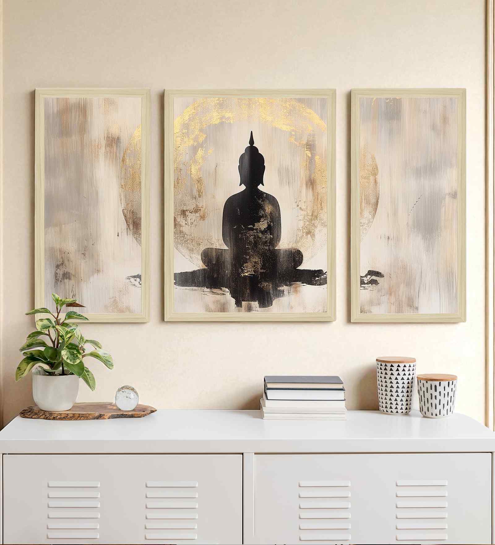 (Pack Of 3) Multicolour Fibre Beautiful Abstract Wall Art Panels