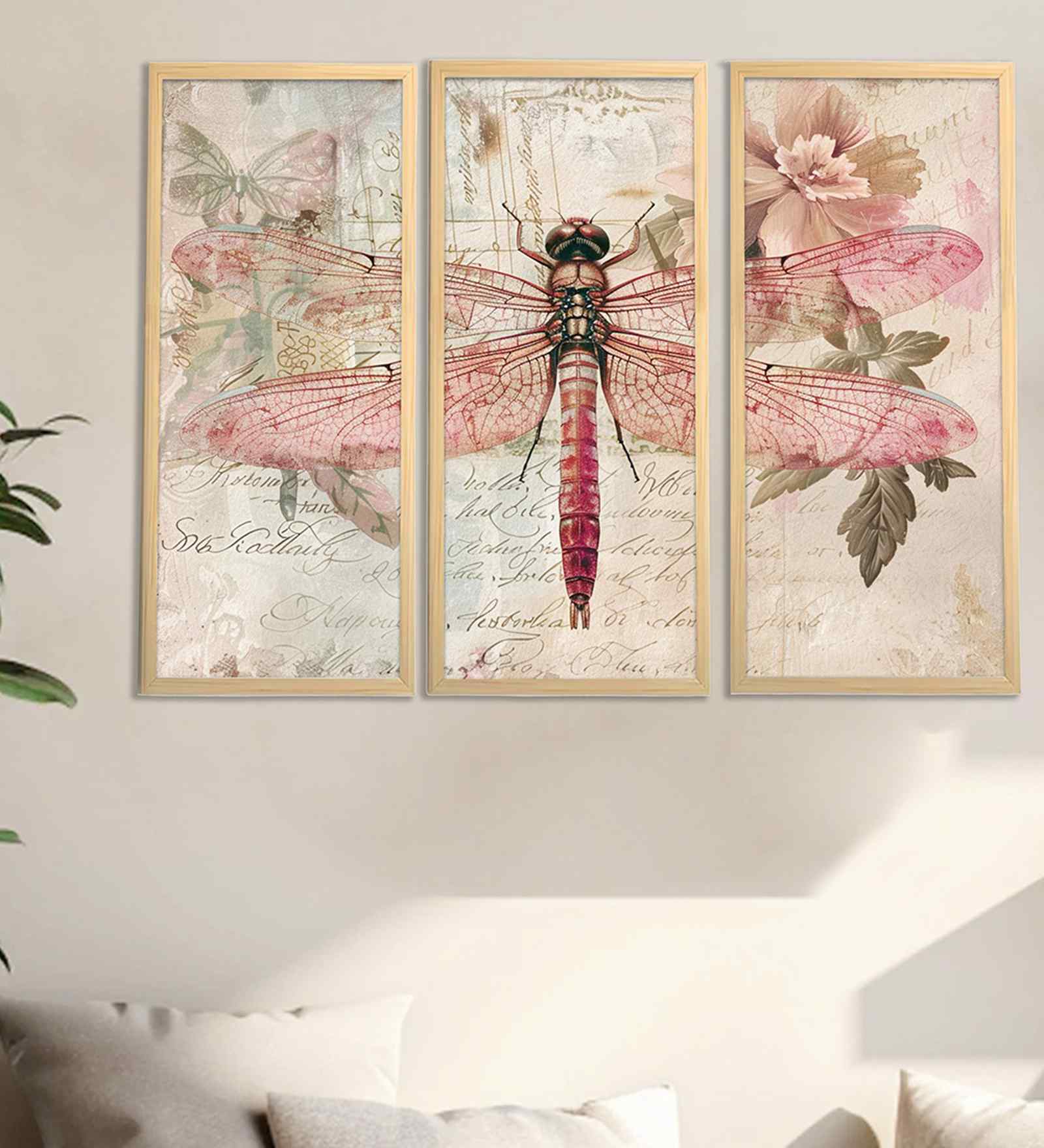 (Pack Of 3) Multicolour Fibre Home Decorative Wall Art Panels