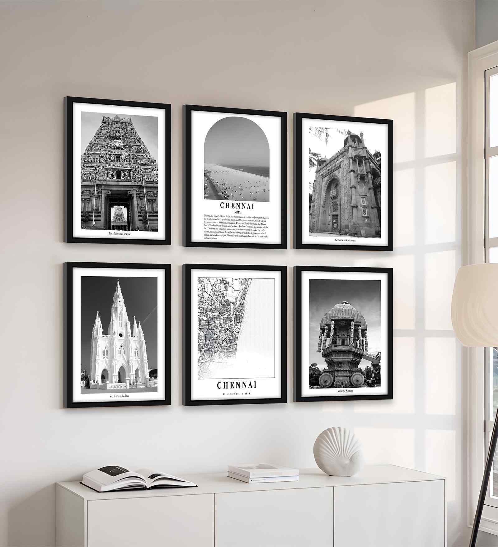 (Pack Of 6) White Fibre Home Decorative Wall Art Panels