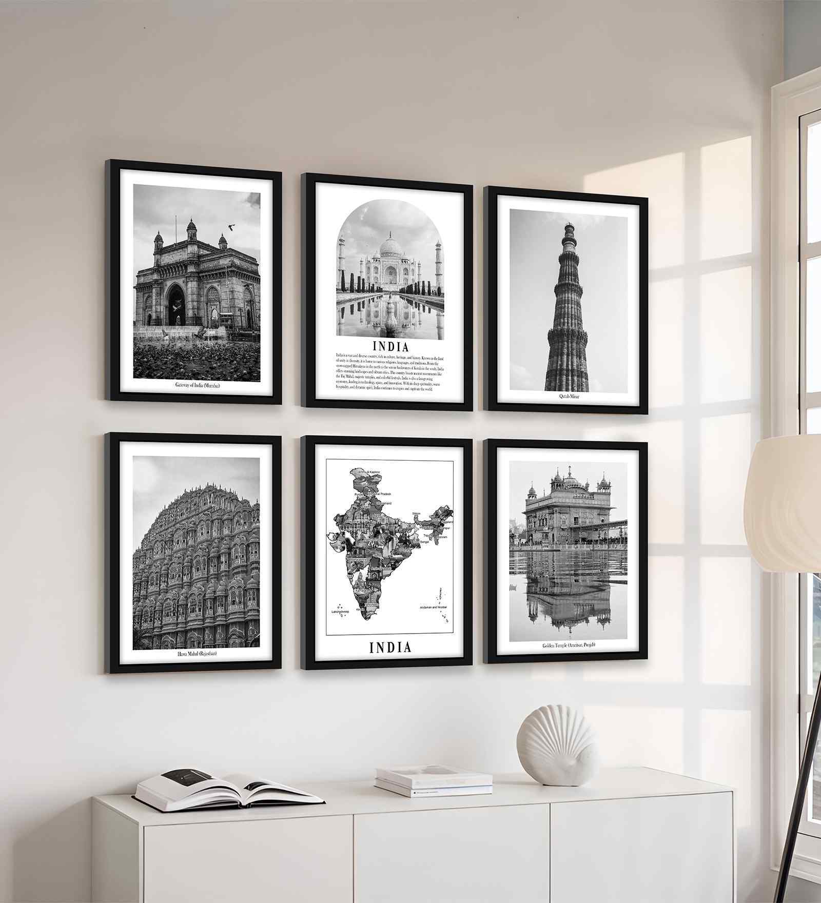 (Pack Of 6) White Fibre Home Decorative Wall Art Panels