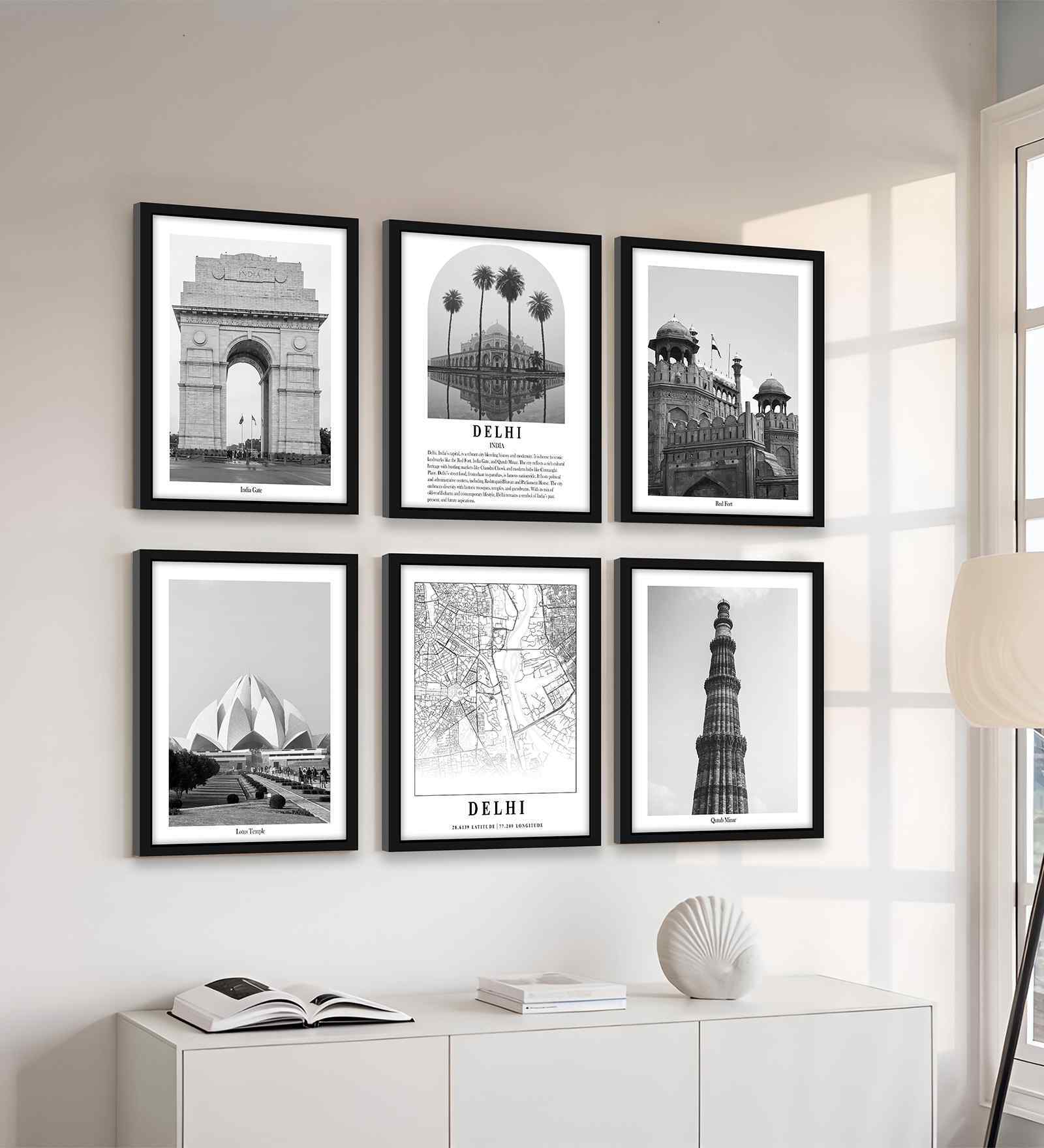 (Pack Of 6) White Fibre Home Decorative Wall Art Panels